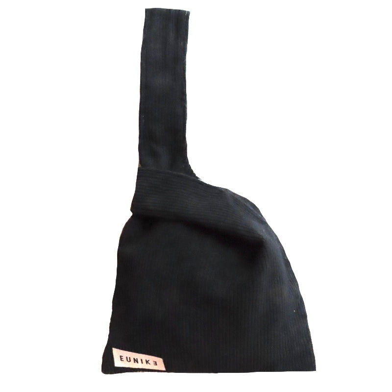 Noir Corduroy Petite Knot Bag