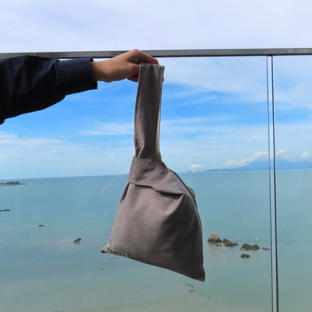 Grey Petite Knot Bag