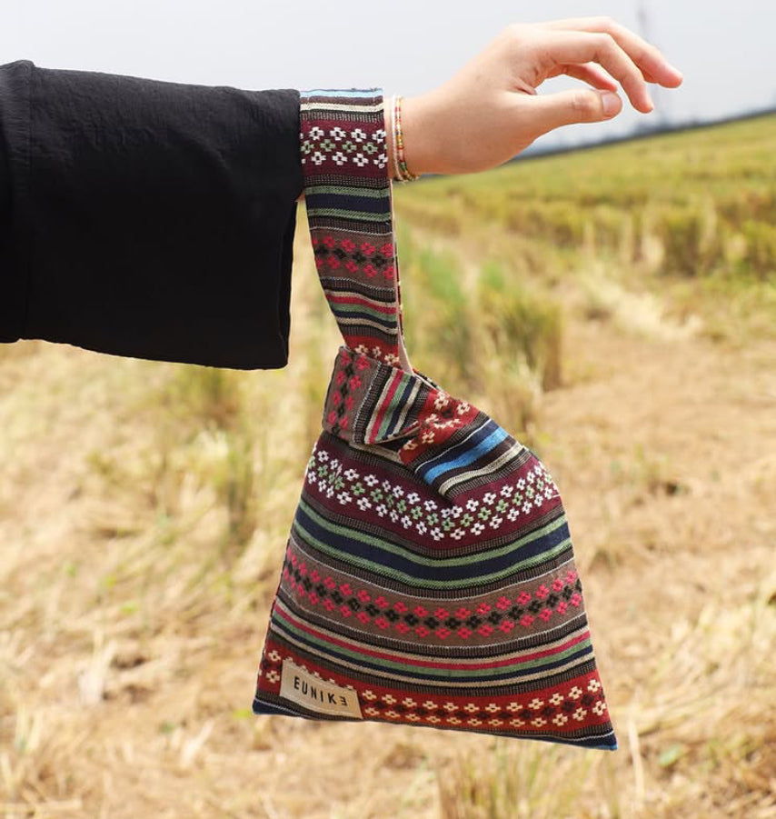 Ruby Stripe Petite Knot Bag